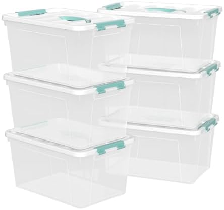 6-Pack Clear Storage Latch Bins, 14 L Plastic Storage Boxes with Lid - Image 7