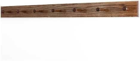 Solid Oak Shaker Peg Rack Made in The USA - Chestnut Stain 41 x 3.5 Inches with 7 Pegs by PEG+AND+RAIL