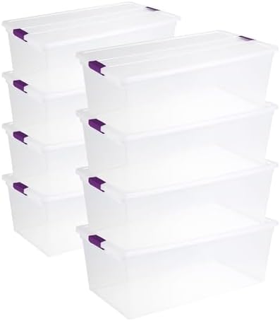 Sterilite Clearview Latch Boxes, Storage Bins with Lids, 110 Quart, 8-Pack by Sterilite