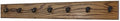 PegandRail Oak Wall Mounted Coat Rack with Aged Bronze Singular Style Hooks 4.5" Ultra Wide (Walnut, 36" x 4.5" with 7 Hooks) by PEG+AND+RAIL