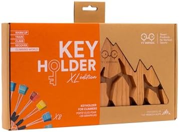 Wall Key Holder Solid Cherry Wood with 8 Hooks, Mountain Design XL - Image 6