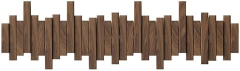 Wooden Coat Hooks Wood Wall Mounted Piano Coat Rack Flip Down Hook Rack Coat Rack Wall MountMulti Functional Space Saving Wall Organizer(Walnut,65.5cm/26") by Unknown