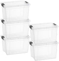 Superio 4.75 Quart Clear Plastic Storage Boxes with Lids, Stackable Organizer Containers, BPA-Free Storage Bins for Home, Office, School & Dorm, 5 Pack by Superio