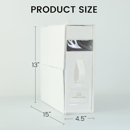 Simple&Opulence 4 Pack Bed Sheet Organizers and Storage, Linen Closet Organizers, Sheets Set Folder Storages with Window and Label (Queen/King Size) Organizing Bedding Container, White - Image 5