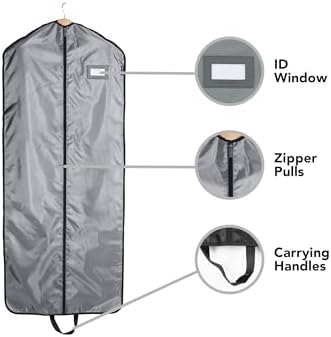 Covermates Garment Bag Set for Closet Storage and Travel, 24"W x 44"L, Grey - Image 5