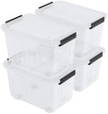 50 Quart Large Clear Plastic Storage Bins with Lids, 4 Packs by Oymlclivisa