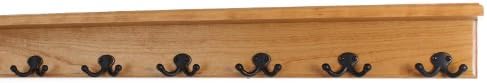 PegandRail Solid Cherry Shelf Coat Rack with Aged Bronze Double Style Hooks - Made in The USA (Cherry, 31" with 6 Hooks) by PEG+AND+RAIL