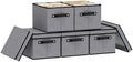 Storage Box with Handles,10.2×7.8×6.7 In,Gray Bin,5-Pack by YheenLf