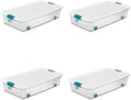Sterilite Wheeled Latching Box w/ Lids for Home & Office, 56 Quart, 4-Pack by Sterilite