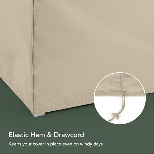 Covermates Round Dining Table Cover - Water-Resistant Polyester, Mesh Ventilation, Patio Table Covers, 36DIAMETER x 25H, Khaki - Image 6