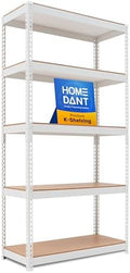 HOMEDANT White 35.9" W 5 Tier Storage Shelves Garage Shelving Unit Metal by TheBestOrganizingSolution