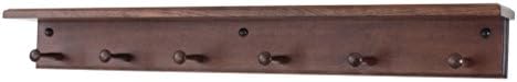 Cherry Peg Rack with Shelf -Handcrafted in The USA (Mahogany, 47" with 8 pegs) - Image 2