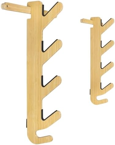 Grassracks Ski Wall Rack - Bamboo Indoor Horizontal Ski Wall Mount Hallsteiner Series - Masterfully-Crafted Premium Indoor Ski Display Wall Hanger (3 or 4 Pairs of Skis, Bamboo) - Image 2