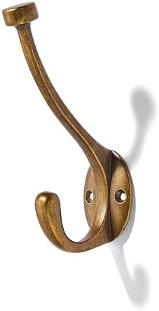 khtumeware The 10 Pack 5-1/2 inch Antique Brass Coat Hook zinc Alloy mudroom Hooks is Suitable for bathrooms, Behind Doors, bedrooms, and is a Towel Robe Hooks for Both Household and Commercial use by khtumeware