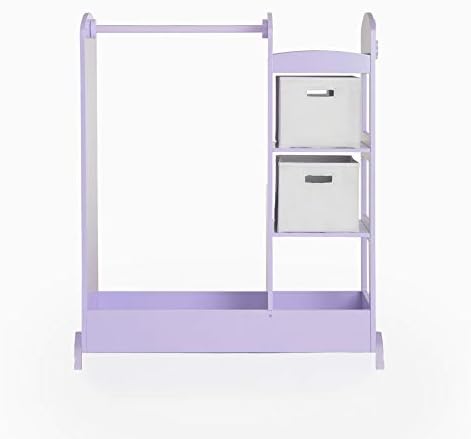 Guidecraft See and Store Dress-up Center – Lavender: Pretend Play Storage Closet with Mirror & Shelves, Armoire for Kids with Bottom Tray - Costume Storage Dresser - Image 3