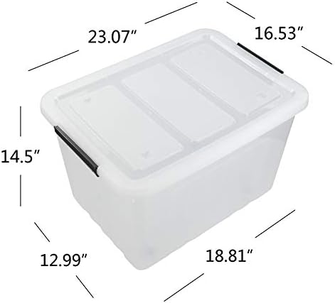 Clear Large Storage Bins with Lids and Wheels, 70L, 4-Pack - Image 2