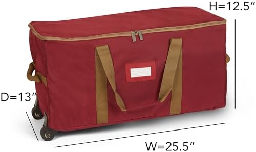 Covermates Rolling Adjustable Ornament Storage Bag, 25.5"W x 13"D x 12.5"H - Image 3