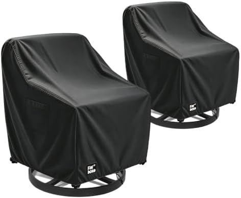 Patio Chair Covers 2 Pack,33Wx35Dx36H inches Outdoor Chair Covers,100% Waterproof Heavy Duty Outdoor Furniture Covers Waterproof,Black Minimalism Style Patio Furniture Cover by FinibokoFurnitureCovers