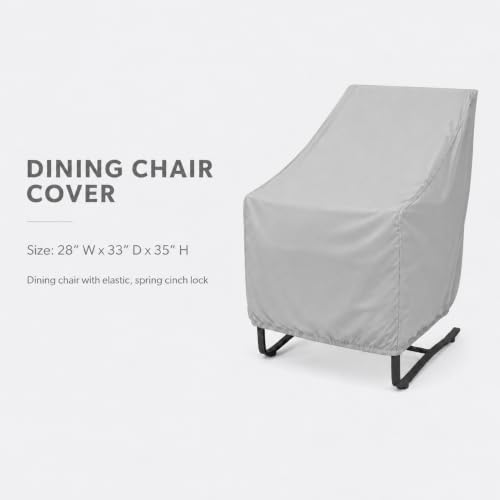 Treasure Garden Outdoor Dining Chair Cover, Heavy Duty 300D Polyester Patio Chair Cover, Water Resistant, UPF50+ UV Protection, Elastic Hem with Spring Cinch Lock, Storage Bag, 28"W x 33"D x 35"H - Image 2