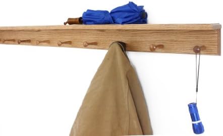 Oak Shaker Peg Rack with 4 inch Shelf (Cherry, 46" with 8 pegs) - Image 2