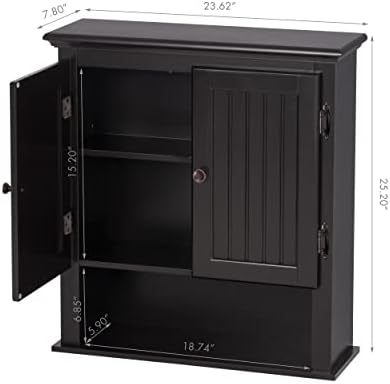 UTEX Medicine Cabinet, Bathroom Storage Cabinet Wall Mounted, Espresso - Image 3