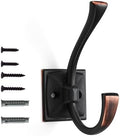 khtumeware Wall Hooks,10 Pack Coat Hooks Hardware Towel Hooks for Hanging Coats Double Oil Rubbed Bronze Robe Hooks Wall Mounted with Screws for Key, Towel, Bags, Cup. by khtumeware
