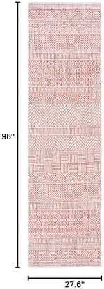 SAFAVIEH Washable Rug Outdoor Courtyard Collection - 2'3" x 8' Runner, Beige & Rust, Non-Shedding & Easy Cleaning, Ideal for Patio, Entryway, Mudroom, Hallway, Kitchen (CY8196-36512) - Image 3