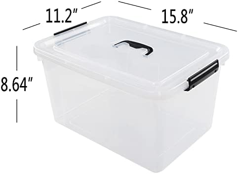 18 Quart Clear Plastic Storage Boxes, 4-Pack Storage Totes with Lids - Image 3