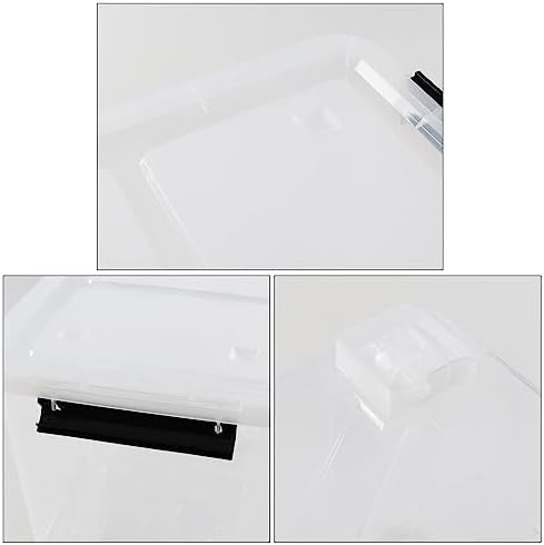 4-Pack 35 Quart Plastic Storage Bin with Secure Lid and Wheels - Image 3