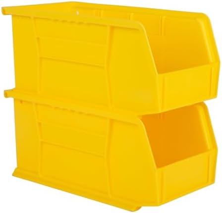 HE HUDSON EXCHANGE 11" x 5.5" x 5" (12 Pack) Plastic Stackable Storage Bin, Yellow - Image 3