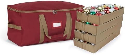 Covermates Adjustable Ornament Storage Bag, 25.5" W x 13" D x 12.5" H, Red by Covermates