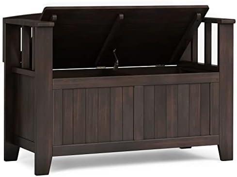 SIMPLIHOME Acadian Storage Bench and Shoe Cabinet Set in Brunette Brown - Image 5