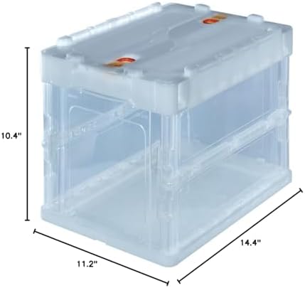 TRUSCO TR-C20B-TM Thin Folding Container, 6.3 gal (20 L) Locking Lid, Transparent, Storage Case - Image 2