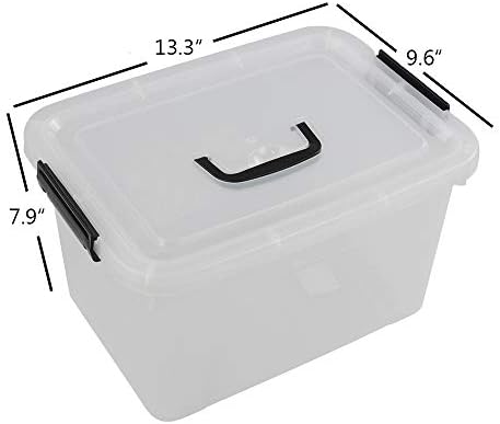 10 L Clear Plastic Storage Box with Latch and Handle, 4-Pack - Image 2