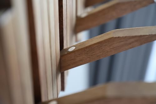 Natural Wood Wall Mounted Piano Coat Rack| Coat Rack Wall Mount| Flip Down Wall Hook Rack 7 Hooks| Entryway Wall Art Hook,Made of Acacia Wood (Wood Wax Oil staining Light Brown). - Image 5