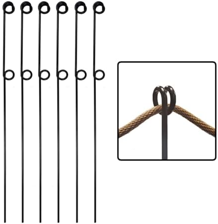 42" Inch, Double Rope Poles/Stakes for Creating a Rope Border Around Flower beds, Trees, Garden Paths, walkways, Fountains - 6 Pieces by Erva