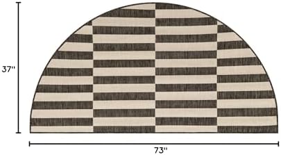 Unique Loom Outdoor Striped Collection Area Rug - Striped (3' 1" x 6' 1" Hearth Charcoal/Ivory) - Image 2