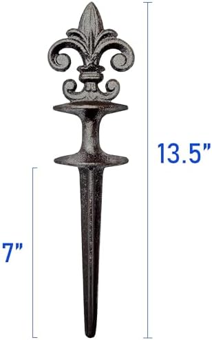 Lulu Decor, Cast Iron Garden Fleur de lis Hose Guides Antique Black, Set of 4. Strong and Decorative Hose Guide that Protects Your Plants and Provides Elegance to Your Garden. - Image 5
