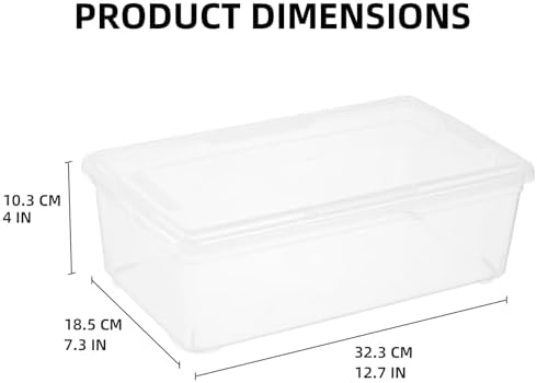 novelinks 12 Pack 6QT Plastic Storage Bins with Lids, Shoe Bins - Image 2