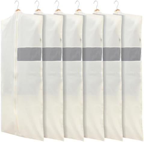 Aliceset 6 Pcs 50 Inches Cotton Garment Bags for Hanging Clothes by Aliceset