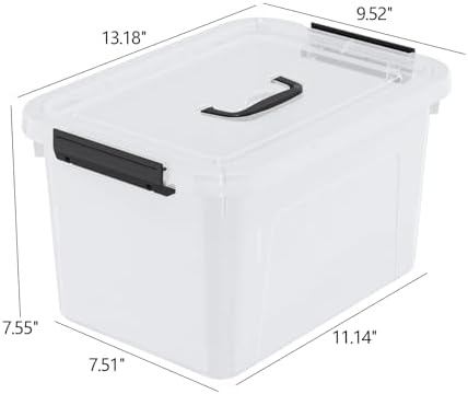 12 Quart Plastic Storage Bins with Lids, Plastic Storage Latch Box with Handle, 6 Packs - Image 2