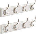 Wall Mount Bamboo Coat Rack, 17 Inch, 4 Double Hooks,2 Pack, White by JYLHOME