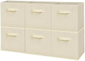 Easi Storage Cubes, 11 Inch Fabric Storage Bins, Set of 6, Foldable Collapsible Cube Organizer with Handles, Closet Shelves Office Nursery Storage, Cubby Storage Bins for Toys Clothes Books, Beige by Unknown