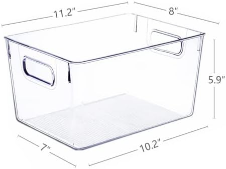 SKTEET Set of 8 Large Clear Plastic Storage Bins (8L), Storage Containers for Pantry Organization and Kitchen Storage Bins,Home Edit and Cabinet Organizers - Image 6