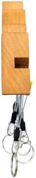 Wall Key Holder Solid Cherry Wood with 8 Hooks, Mountain Design XL - Image 3