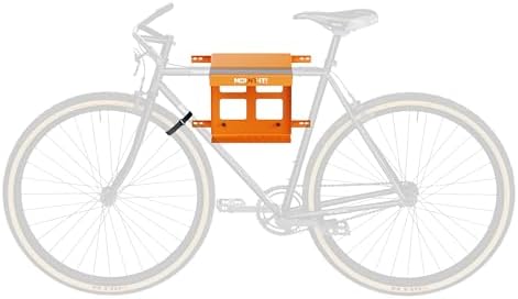 Mount-It! Bike Wall Mount Rack with Shelf and Hooks, Horizontal Indoor Bike Rack Garage Home, Space Saving Wall Mounted Hanger for a single Road, Mountain or other Bicycle with Extra Storage, Orange - Image 5