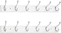 Wall Mounted Coat Rack 24 Inches with 6 Hooks - 2 Pack, Wall Coat Hooks Wall Hat Hanger, Satin Nickel & White by ROOREVO