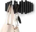 Umbra Picket Coat Rack, Wall Mount 5 Flip-Down Coat Hooks, Black by Umbra