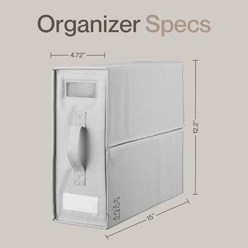 LOFT + IVY Sheet Organizers and Storage – Bed Sheet Holders Box for Linen Closet, Foldable Bedding Storage with Handles, Label Slot, Closure - Image 3