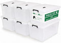 90 Quart 6 Pack Clear Storage Bins with Lids by bebikim